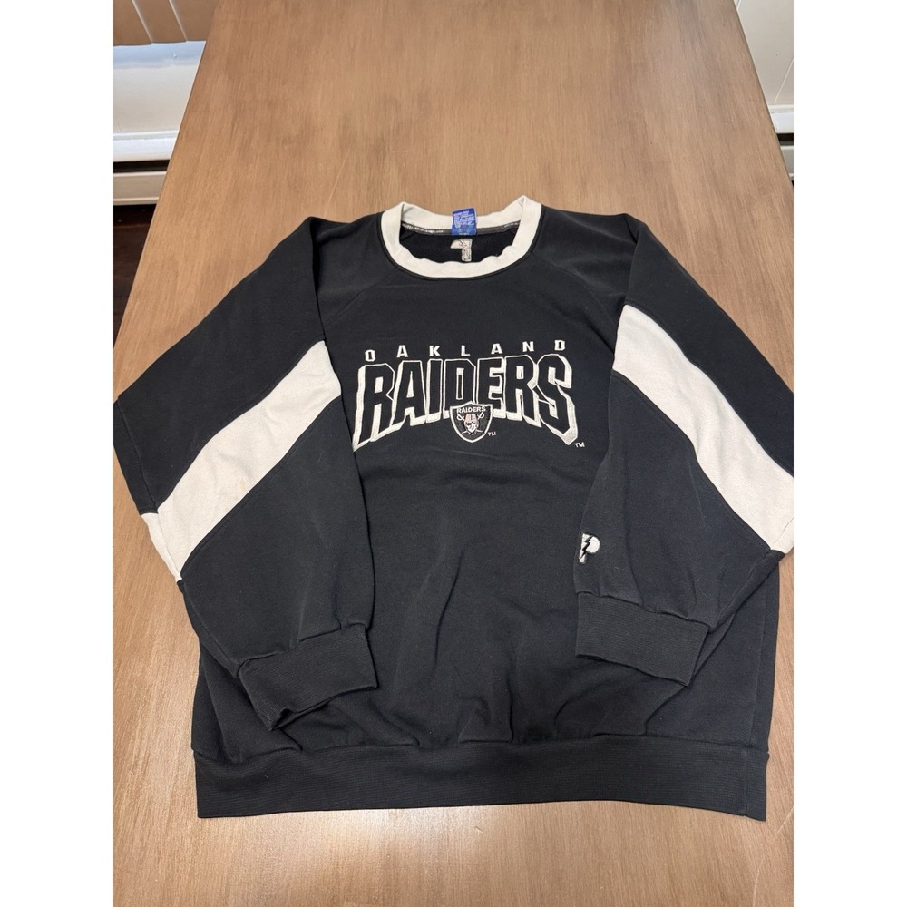 Vintage 90s 80s Pro Player Oakland Raiders Sweatshirt Mens XL NFL Colorblock